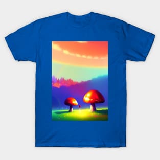 DREAMY SURREAL RAINBOW AND MUSHROOMS T-Shirt